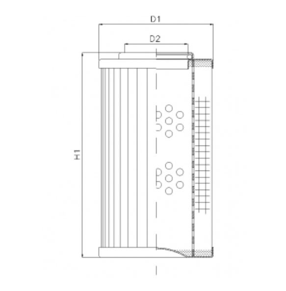 FILTREC Filterelement für Rücklauffilter R292G10 Zeichnung