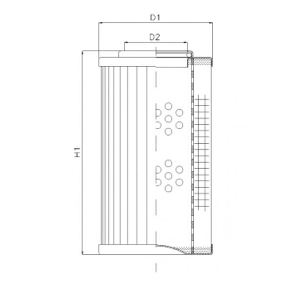 FILTREC Filterelement für Rücklauffilter R292C10 Zeichnung