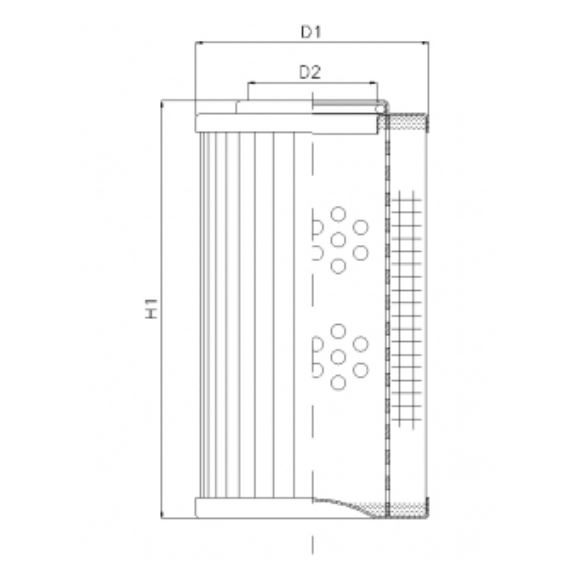 FILTREC Filterelement für Rücklauffilter R283G06 Zeichnung