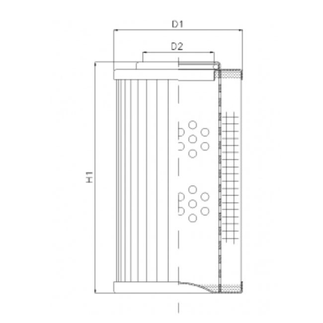 FILTREC Filterelement für Rücklauffilter R271T60 Zeichnung
