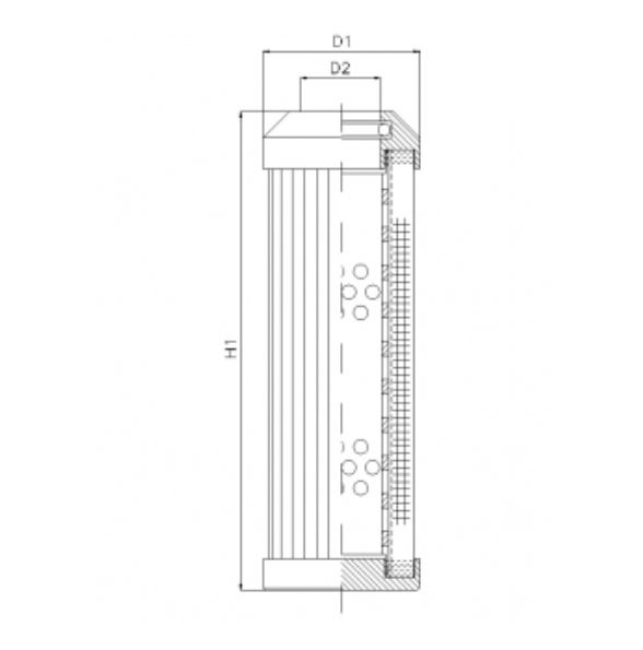 FILTREC Hydraulikfilterelement (Druckfilter) DMD125F03B Zeichnung