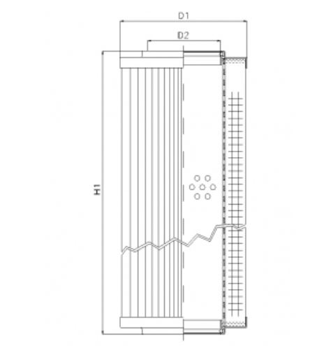 FILTREC Hydraulikfilterelement (Druckfilter) D620T125 Zeichnung