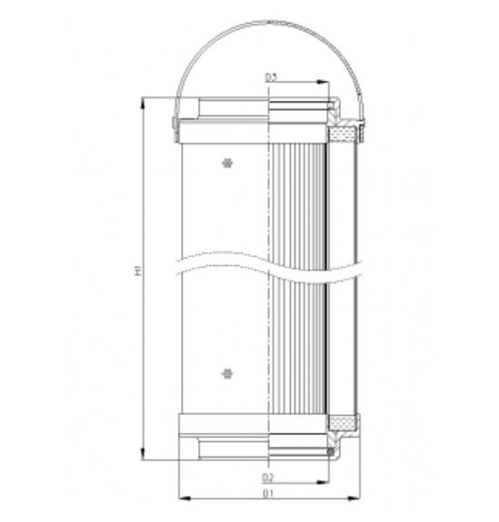 FILTREC Hydraulikfilterelement Coreless C432G10V Zeichnung