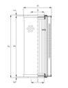 FILTREC Filterelement für Saugfilter S4110C25 Zeichnung