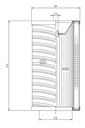 FILTREC Filterelement für Rücklauffilter R271T25 Zeichnung