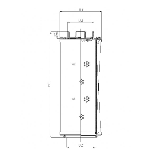FILTREC Filterelement für Rücklauffilter RHR90G10B3/AB1 Zeichnung