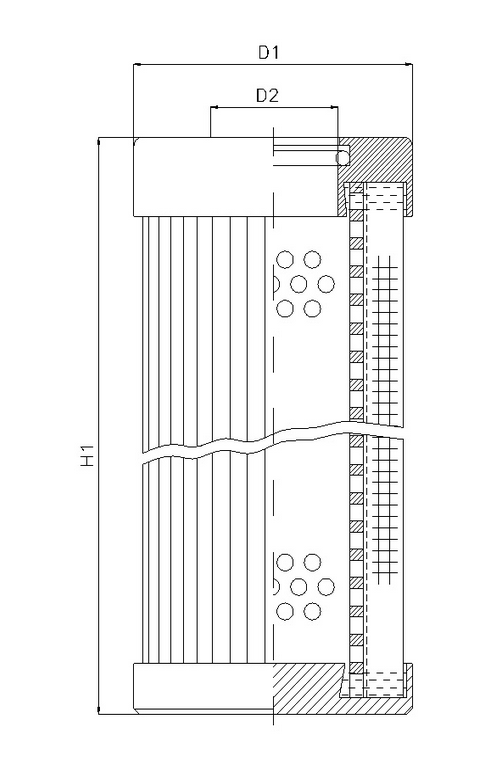 FILTREC Filterelement für Druckfilter XD063G06B/ESD Zeichnung