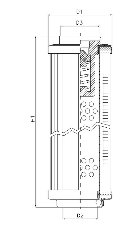 FILTREC Hydraulikfilterelement (Rücklauffilter) R102G10B Zeichnung
