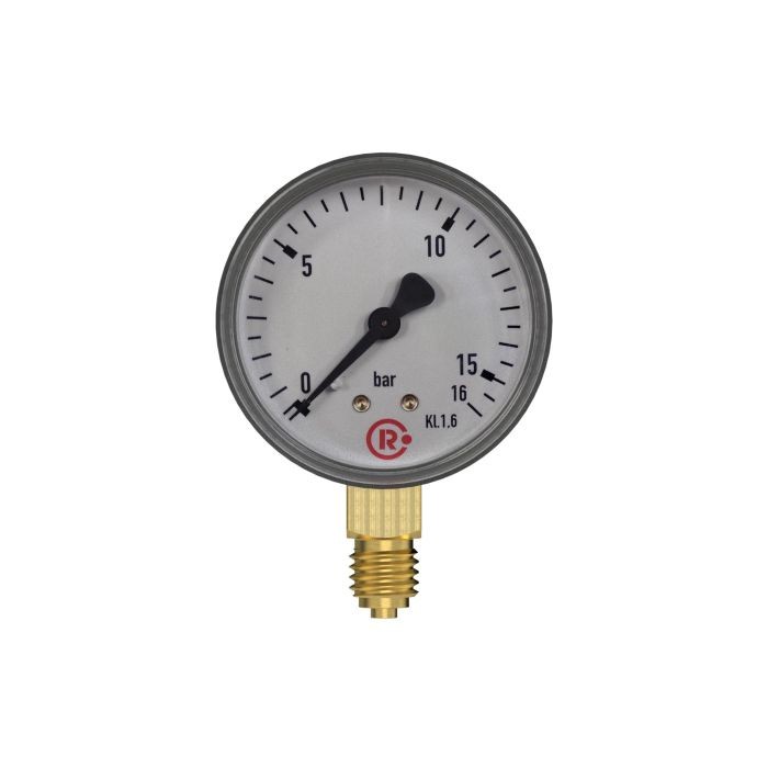 RIEGLER Standardmanometer, Stahlblechgeh., G 1/4 unten, 0-10,0 bar, Ø 63_1
