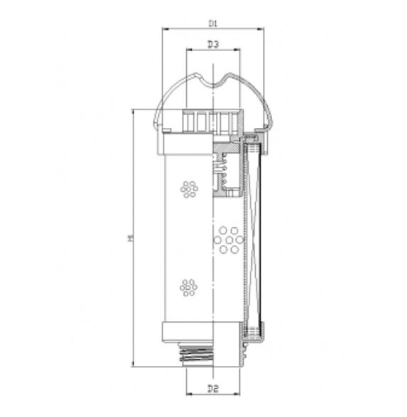 FILTREC Hydraulikfilterelement WG1176 Zeichnung