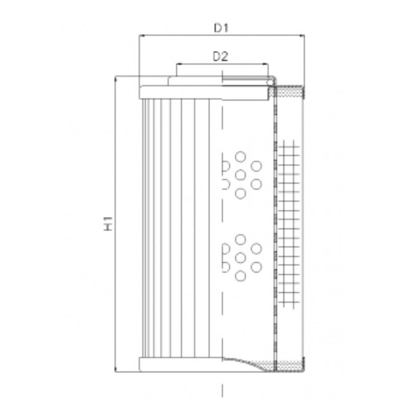 FILTREC Filterelement für Rücklauffilter R274G10 Zeichnung