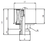 FILTREC Luftfilter (Be- und Entlüftung 1/2"-BSP) FB120B3C10 Zeichnung