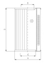 FILTREC Filterelement für Rücklauffilter RVR1225B25B Zeichnung
