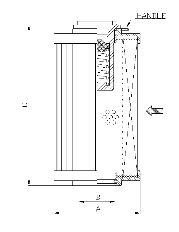 FILTREC Hydraulikfilterelement (Rücklauffilter) R131G03B Zeichnung