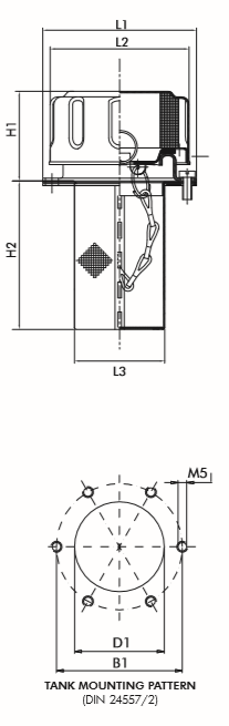 FILTREC Luftfilter (Einfüll- und Belüftung) FT8F10BS080L Zeichnung