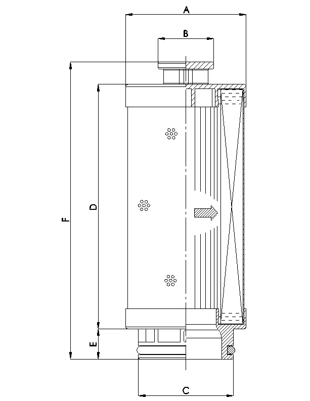 FILTREC Hydraulikfilterelement U134G03V/ESD Zeichnung