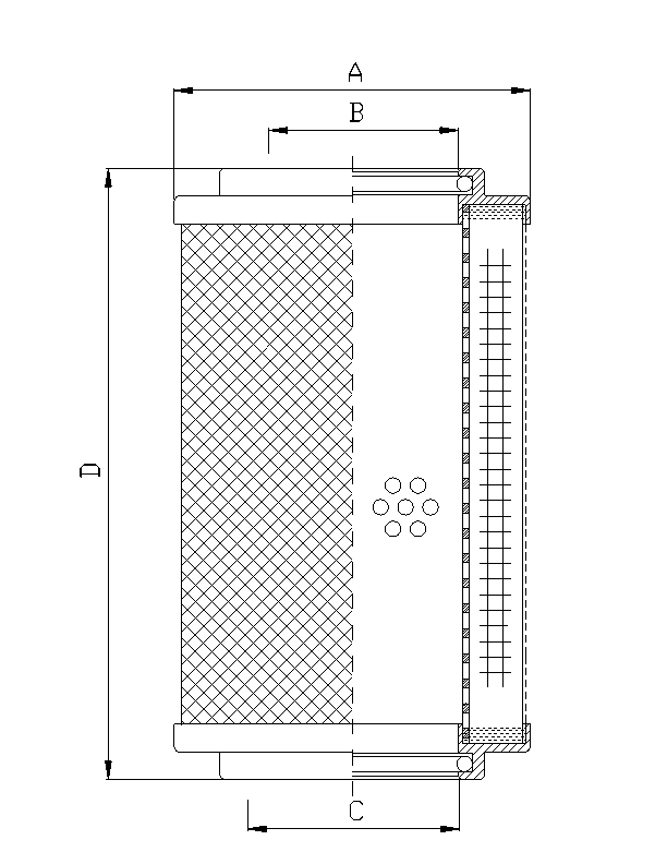 FILTREC Filterelement für SF-Filter HY13555 Zeichnung