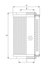 FILTREC Filterelement für SF-Filter HY13555 Zeichnung