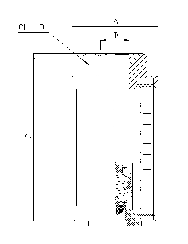 FILTREC Saugfilter (Anschraubelement) FS130B6T125B Zeichnung