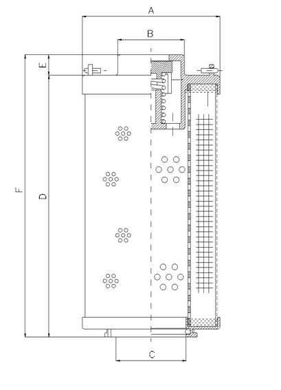 FILTREC Filterelement für SF-Filter HY13597 Zeichnung