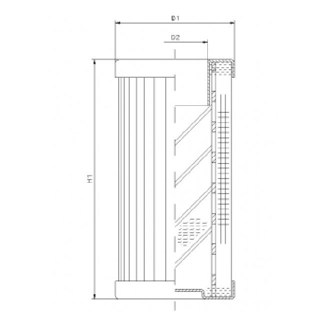 FILTREC Filterelement für Druckfilter DMD0005W500B Zeichnung