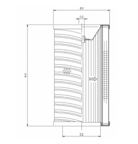 FILTREC Filterelement für Rücklauffilter R745G10 Zeichnung
