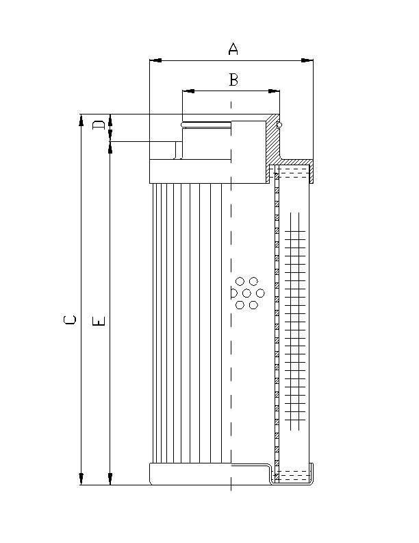 FILTREC Filterelement für Druckfilter D771G03A Zeichnung
