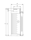 FILTREC Filterelement für Druckfilter D771G03A Zeichnung