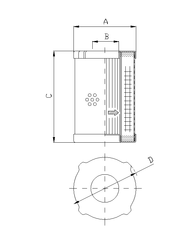 FILTREC Filterelement für Druckfilter D410T120 Zeichnung