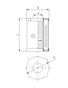 FILTREC Filterelement für Druckfilter D410T120 Zeichnung