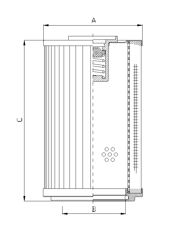 FILTREC Filterelement für Rücklauffilter RLR631B130B Zeichnung