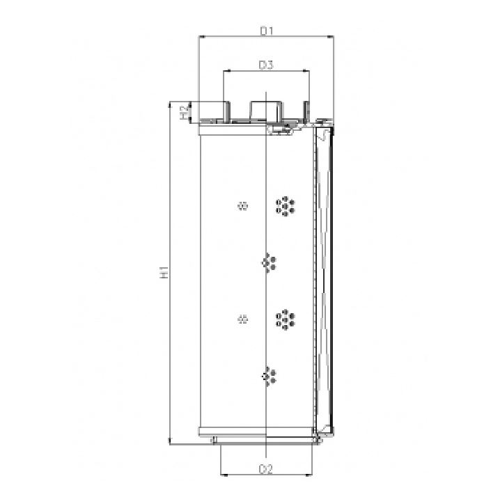 FILTREC Filterelement für Rücklauffilter RHR110G10B6/AB1 Zeichnung