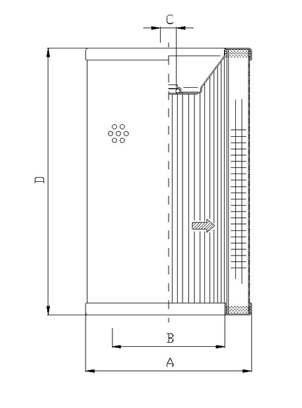 FILTREC Filterelement für Rücklauffilter R737G10 Zeichnung