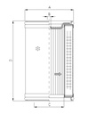 FILTREC Filterelement für Druckfilter DMD821B100B Zeichnung