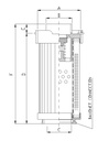 FILTREC Hydraulikfilterelement (Rücklauffilter) RHR165S25B Zeichnung