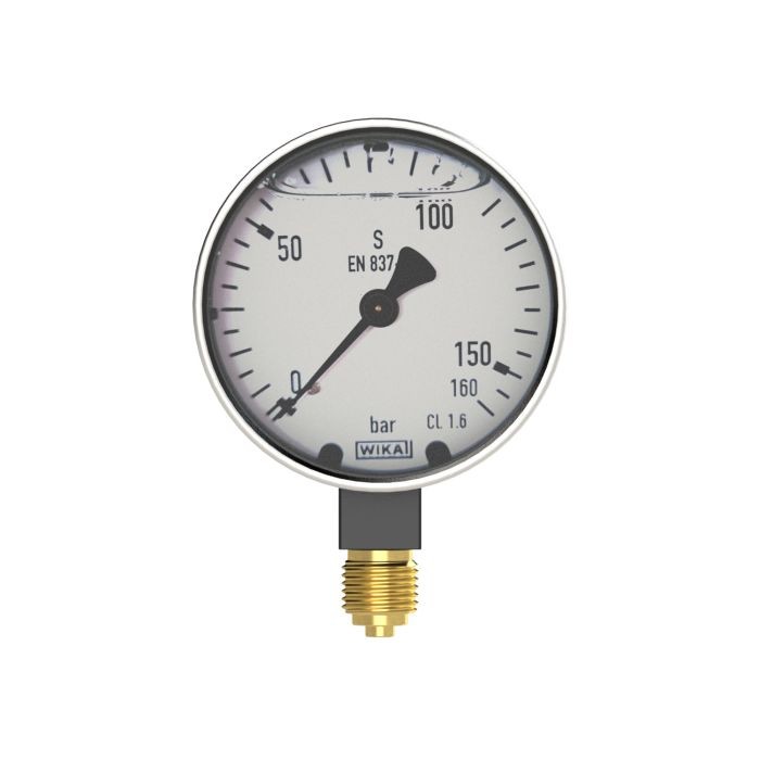 RIEGLER Glyzerinmanometer, Metallgehäuse, G 1/2 unten, 0-16,0 bar, Ø 100_1