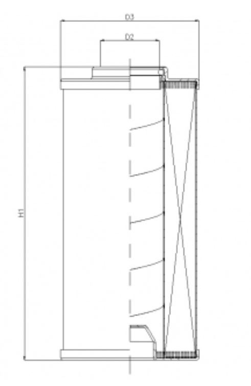 FILTREC Filterelement für SF-Filter HY904441 Zeichnung