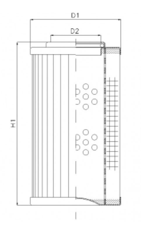 FILTREC Hydraulikfilterelement (Druckfilter) DHD60B200B Zeichnung