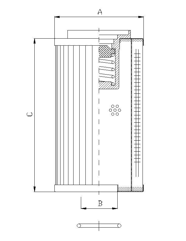 FILTREC Hydraulikfilterelement (Rücklauffilter) RLR950B25B Zeichnung