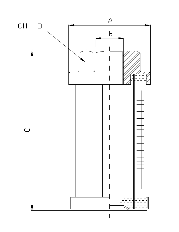 FILTREC Hydraulikfilterelement WT396 Zeichnung