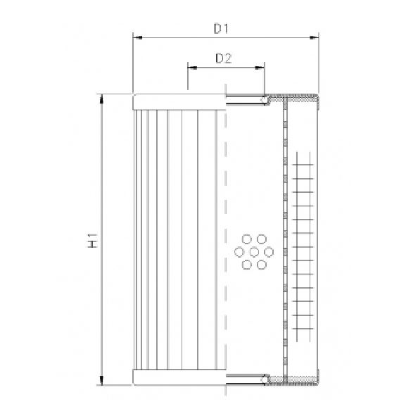 FILTREC Filterelement für SF-Filter HY27280W Zeichnung