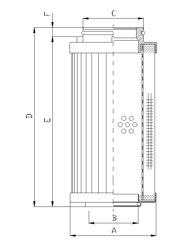 FILTREC Filterelement für Rücklauffilter R541G06 Zeichnung