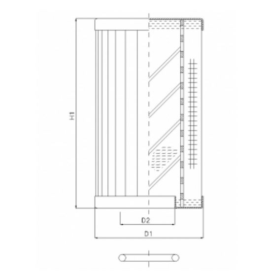 FILTREC Filterelement für SF-Filter HY14115 Zeichnung