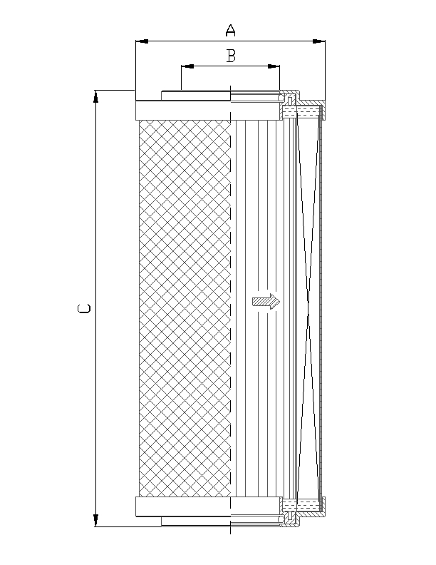 FILTREC Filterelement für SF-Filter HY18862 Zeichnung