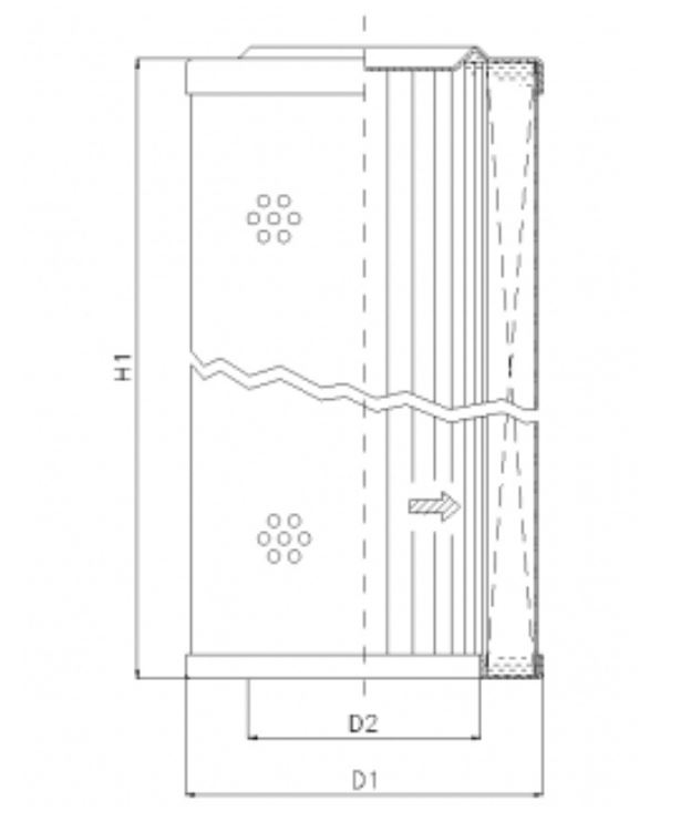 FILTREC Filterelement für SF-Filter HY11582 Zeichnung