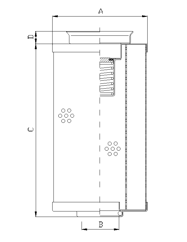 FILTREC Filterelement für SF-Filter HY96034 Zeichnung