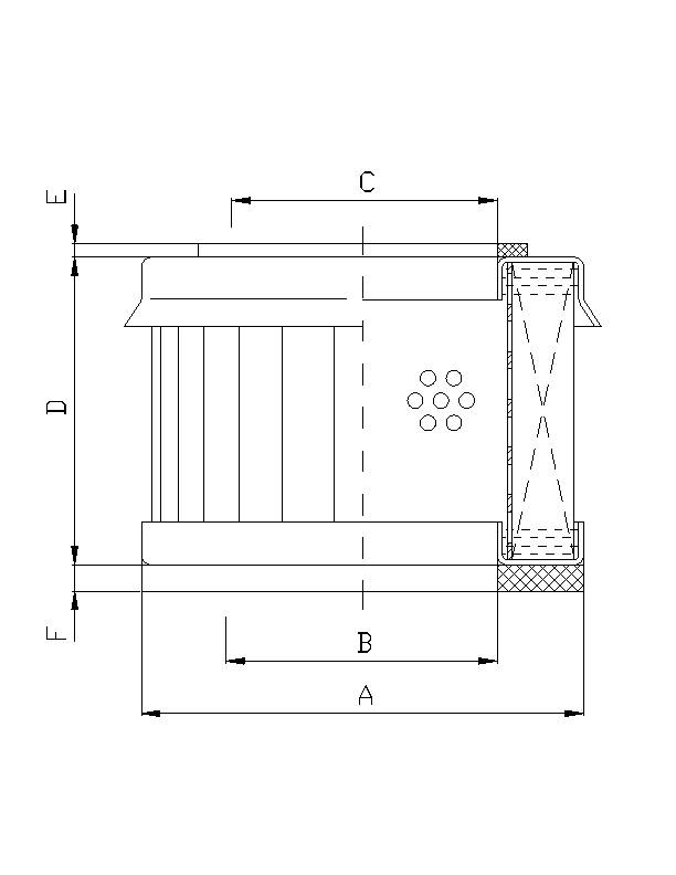 FILTREC Filterelement für SF-Filter HY90168 Zeichnung