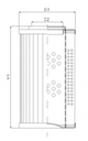 FILTREC Hydraulikfilterelement (Druckfilter) DLD60B130B Zeichnung