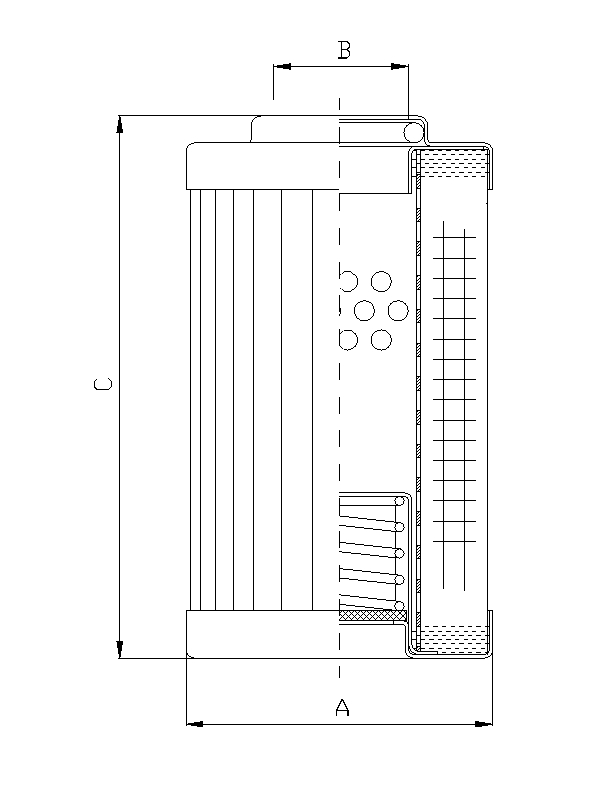 FILTREC Hydraulikfilterelement (Rücklauffilter) R610T40 Zeichnung
