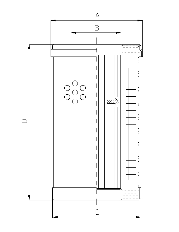 FILTREC Filterelement für SF-Filter HY24200 Zeichnung